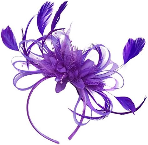 Purple Fascinator with Feathers Headband