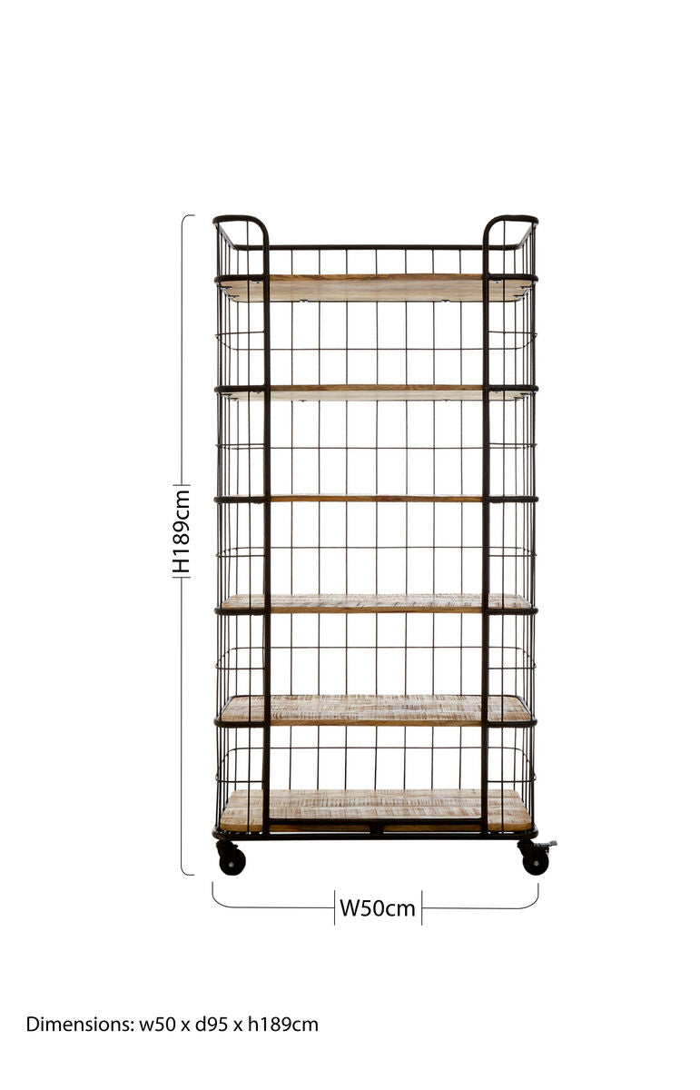 Crest 6 Tier Shelf Unit with Wheels