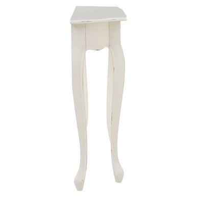 White Bayur Wood Console Table with Rustic Weathered Detail, Loire