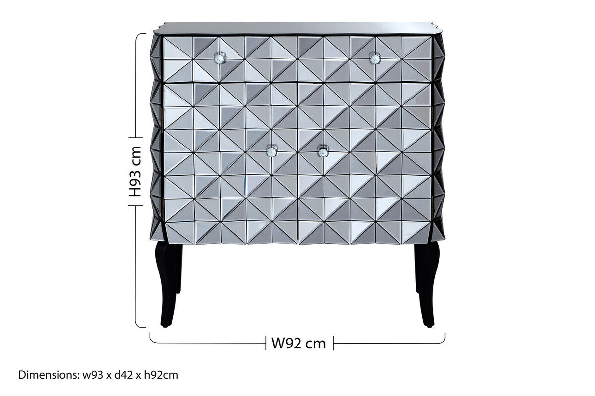 Soho 2 Door Silver Finish Sideboard