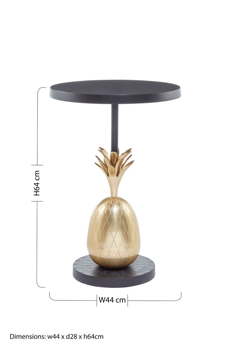Gold Round Table with Pineapple Design Detailing, Boho