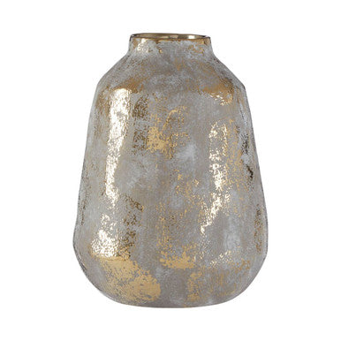 Orvena Medium Grey and Gold Ceramic Vase