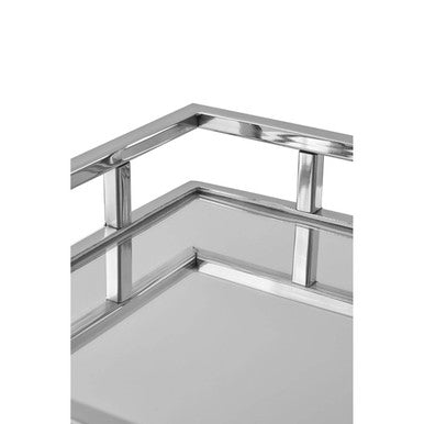 Cruzar Square Mirrored Silver Tray