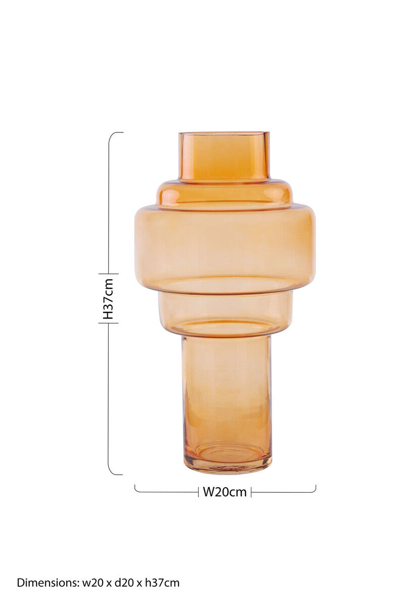 Cayden Large Orange Glass Vase