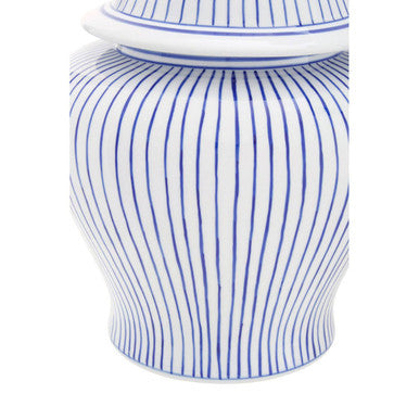 Damson Small White And Blue Ceramic Jar