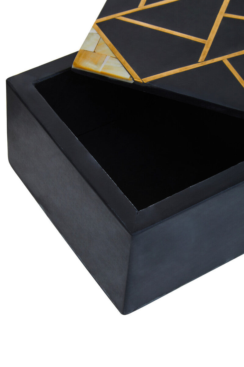 Oriana Small Black Slate with Mother of Pearl Inlay Trinket Box