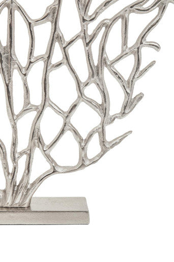 Prato Small Silver Nickel Finish Coral Sculpture