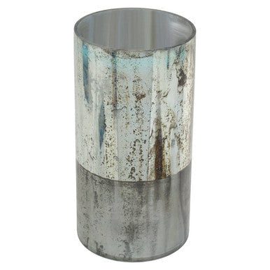 Gaia Large Glass Vase in Metallic Antique Finish