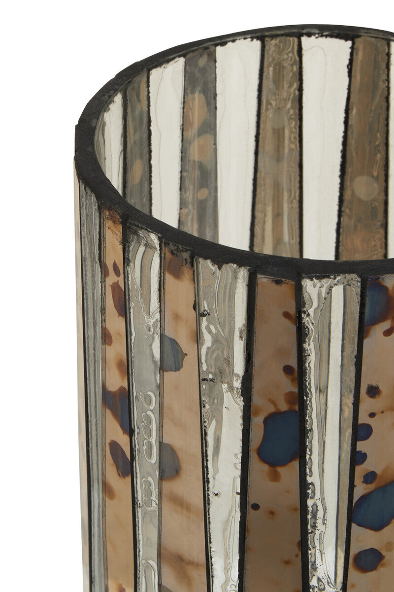 Gaia Smoked Antique Finish Large Candle Holder