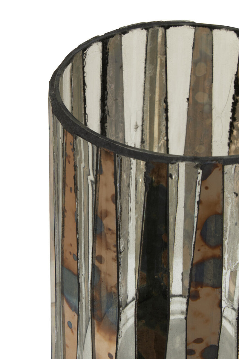 Gaia Smoked Antique Finish Small Candle Holder