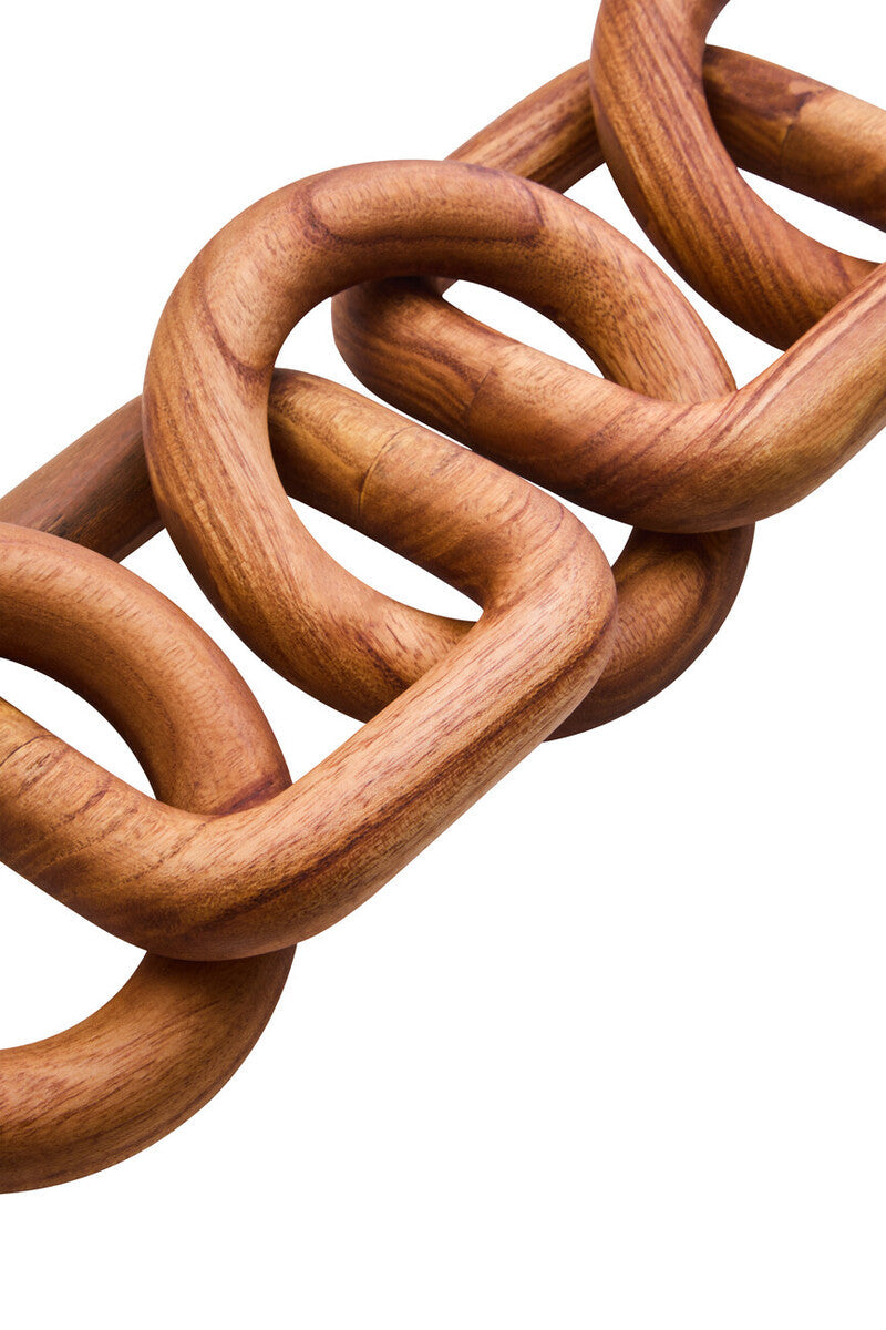 Cato Brown Wood Five Link Table Decor Chain