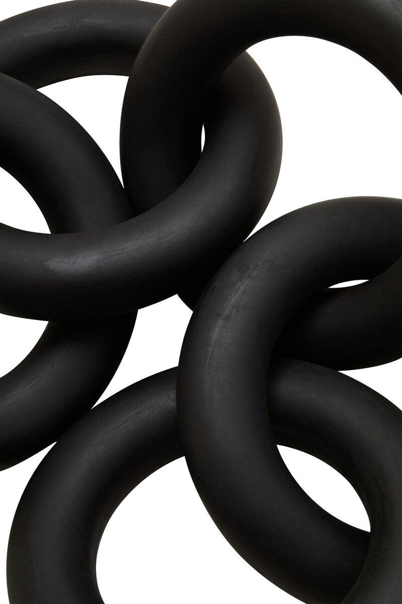 Cato Black Wooden 5 Link Floor Decor Chain