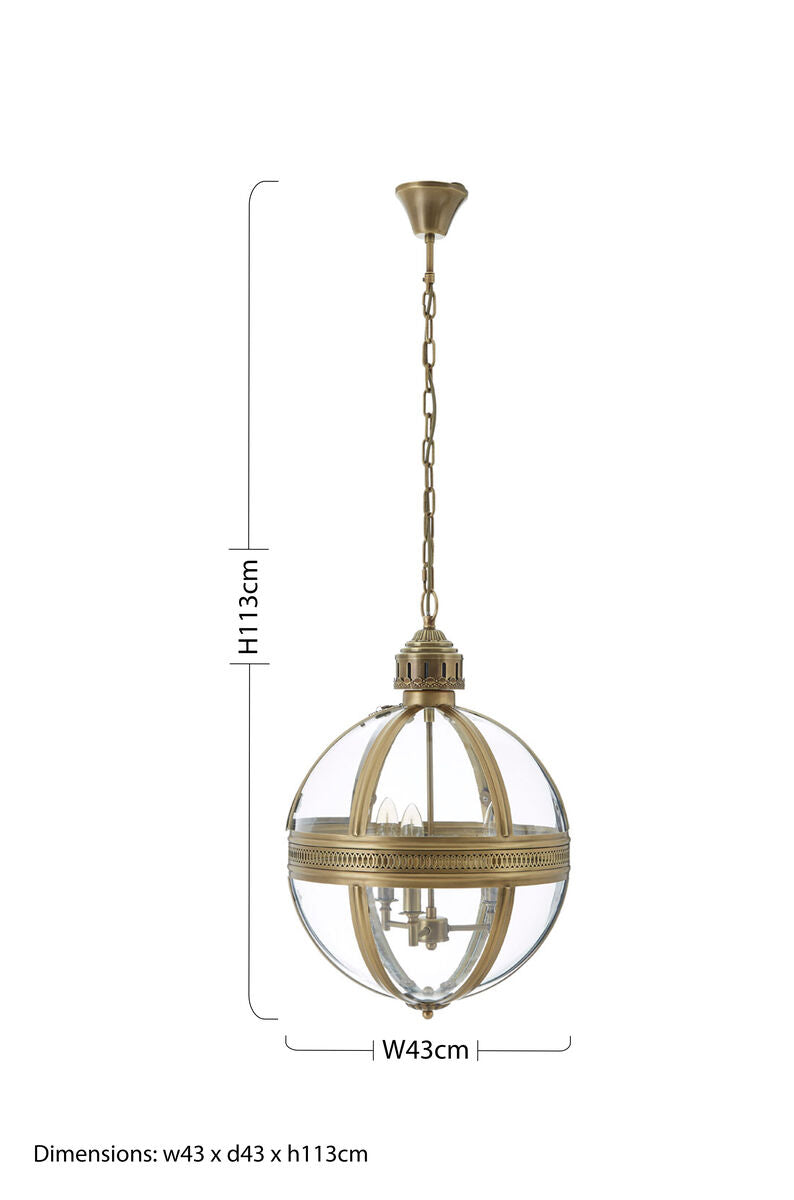 Hampstead Brass Finish Orb Pendant Light