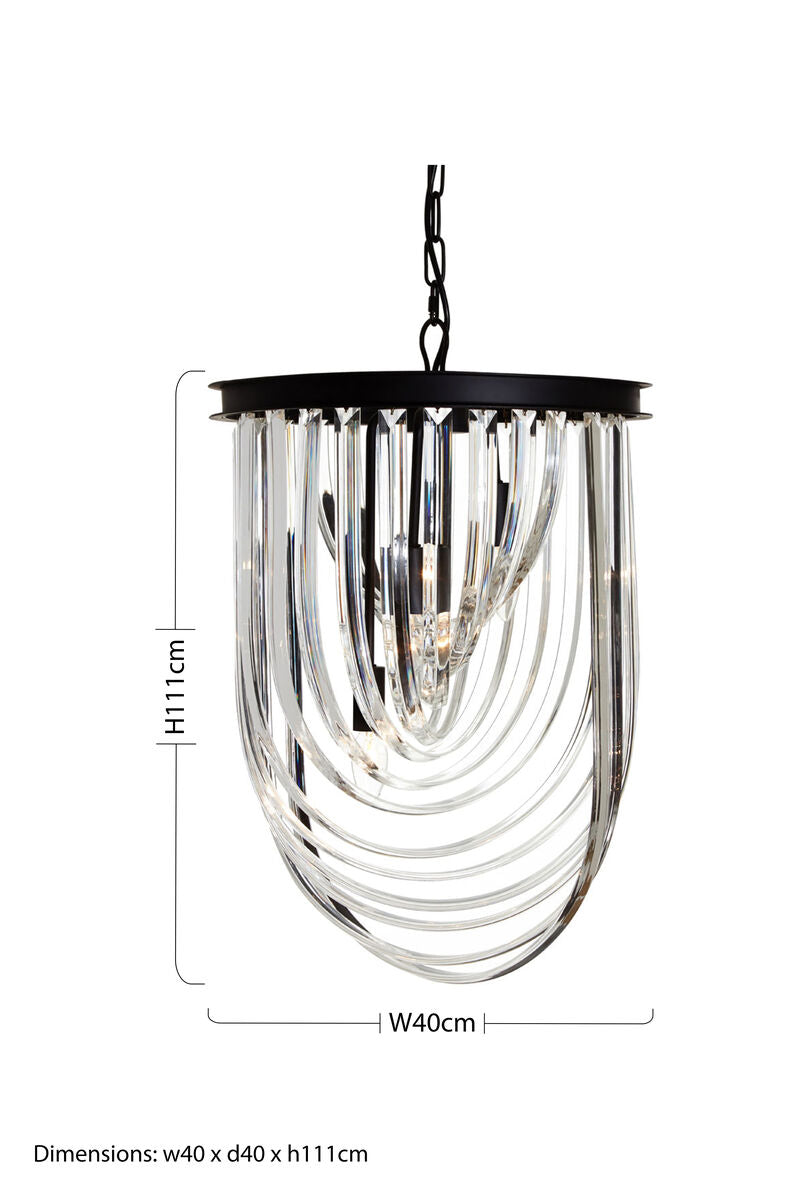 Kensington Townhouse Long Glass Swirl Chandelier