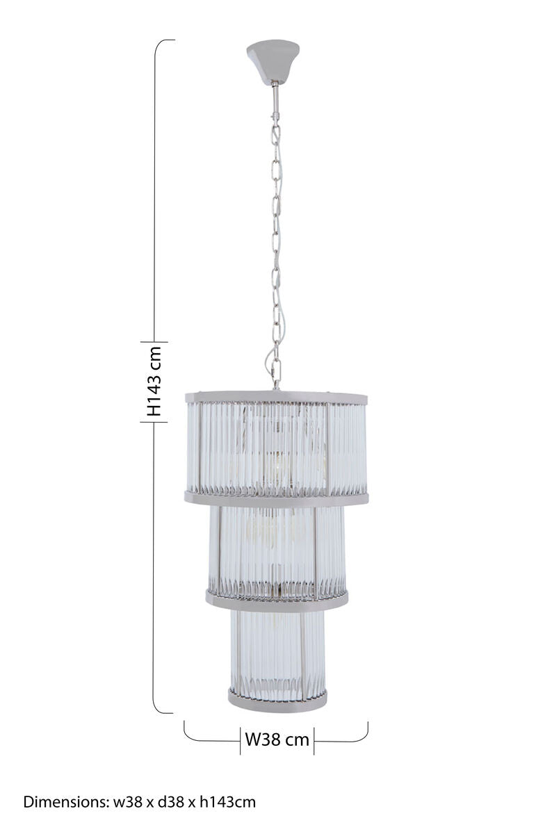 Salasco 3 Tier Nickel Finish Chandelier