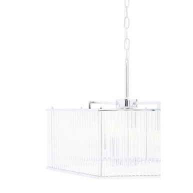 Lerici 6 Light Hexagonal Chrome Pendant Light
