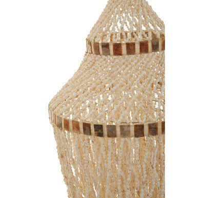Palu Natural White and Amber Shell Large Pendant Shade