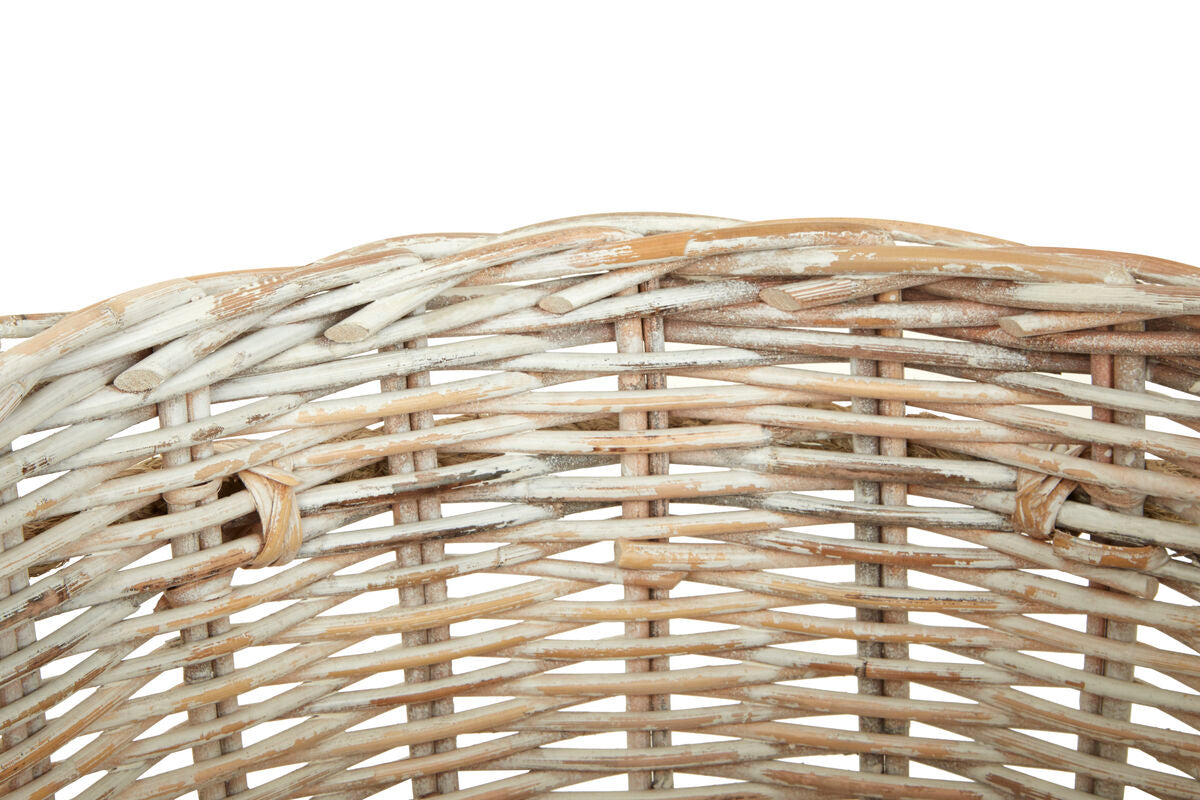 Argento Whitewash Rattan Storage Baskets- Set of 2