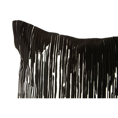 Bosie Ozella Black and White Embroidered Cushion