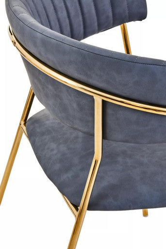 Tamzin Dark Grey Faux Leather Dining Chair