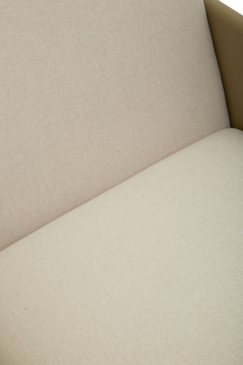 Gilden White Fabric and Brown Faux Leather Dining Chair