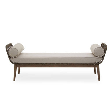 Natural Rope Woven Longue Bench with Cushions, Opus