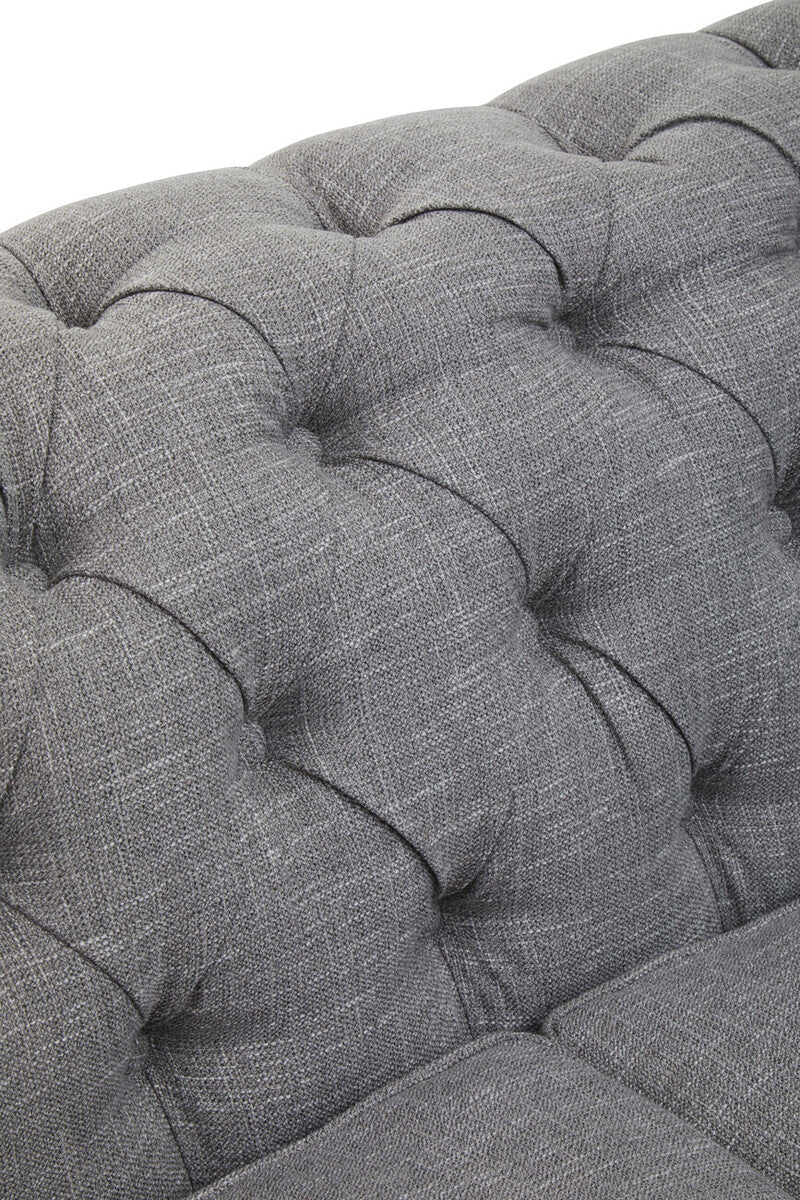 3 Seater Grey Linen Sofa, Stella