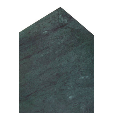 Nest of Two Green Marble Top Nesting Side Tables with Gold Finish Metal Frame, Varana