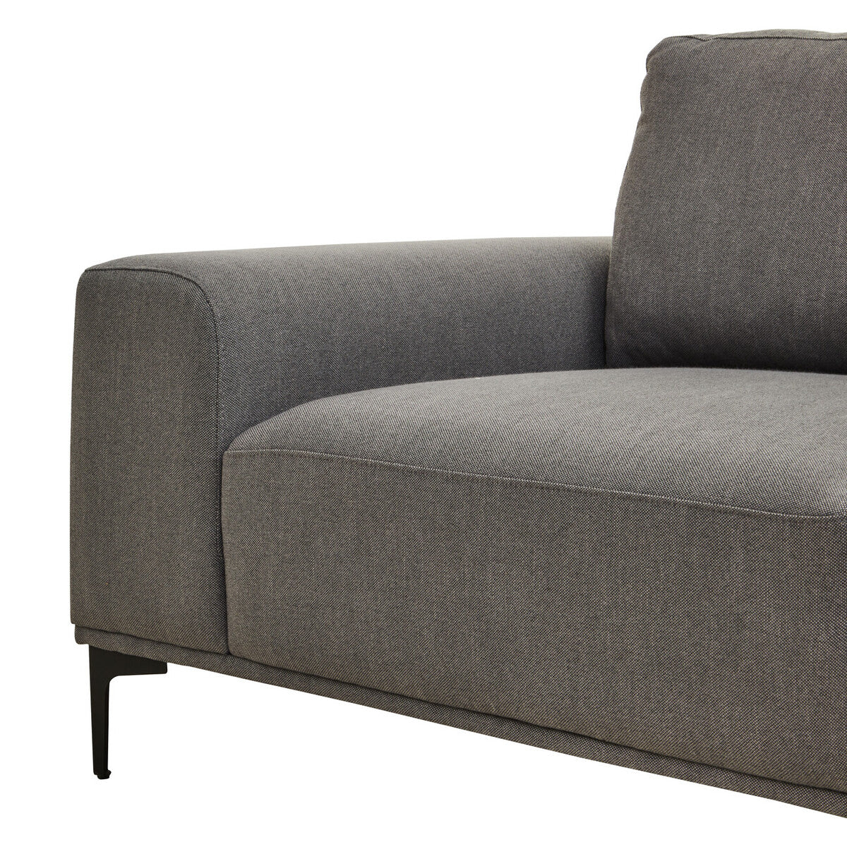 3 Seater Grey Fabric Right Chaise Sofa, Toulon
