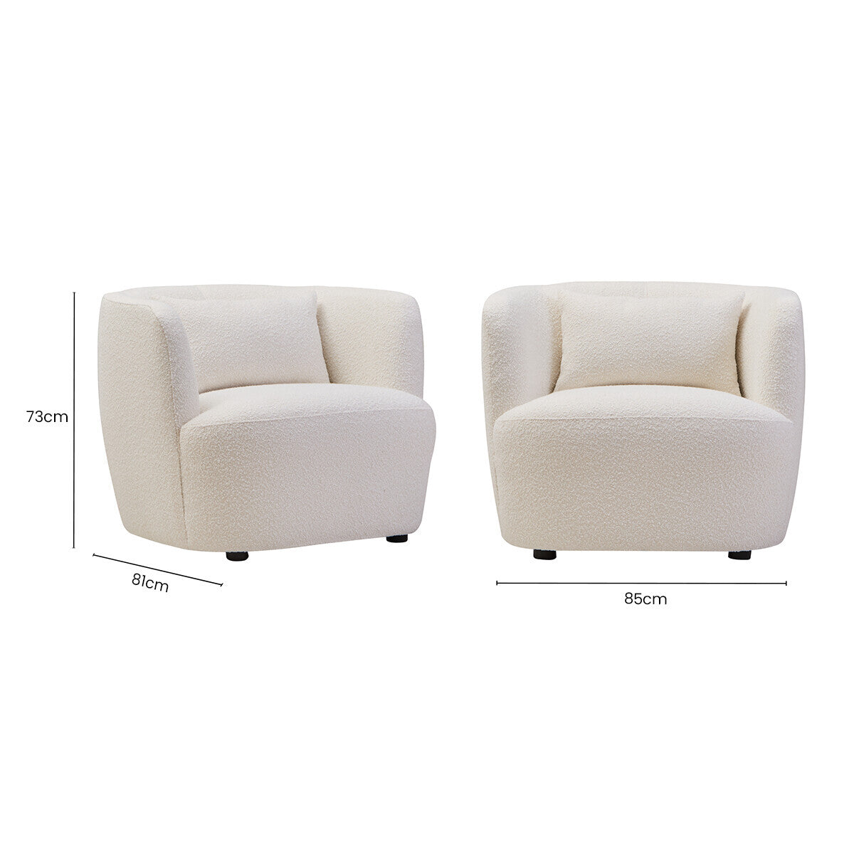 Bruge Textured Cream Curved Chair