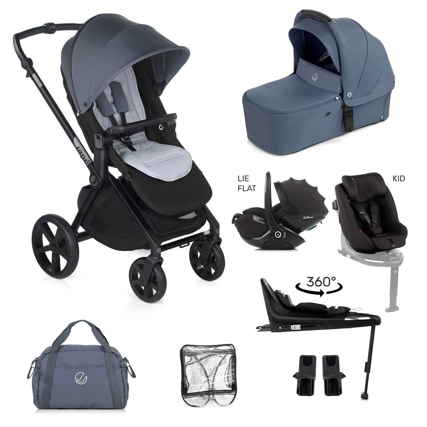 Jane Muum-4 Fully Equipped 0-4 Year Family Car Seat Travel System Bundle