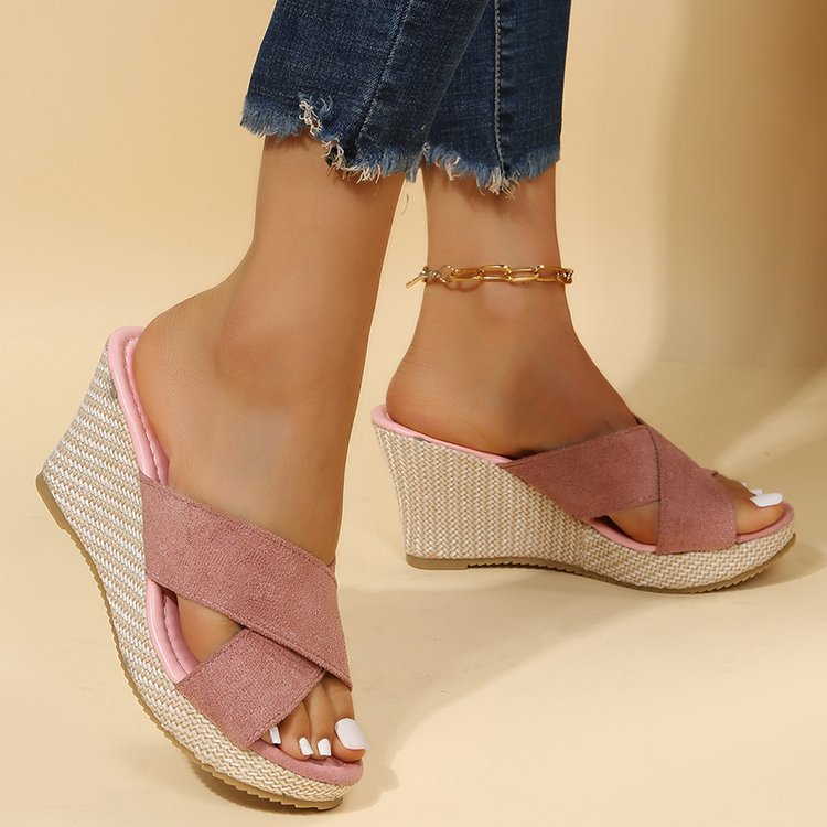 Large Size Women's Shoes Wedge Hemp Rope Platform Sandals