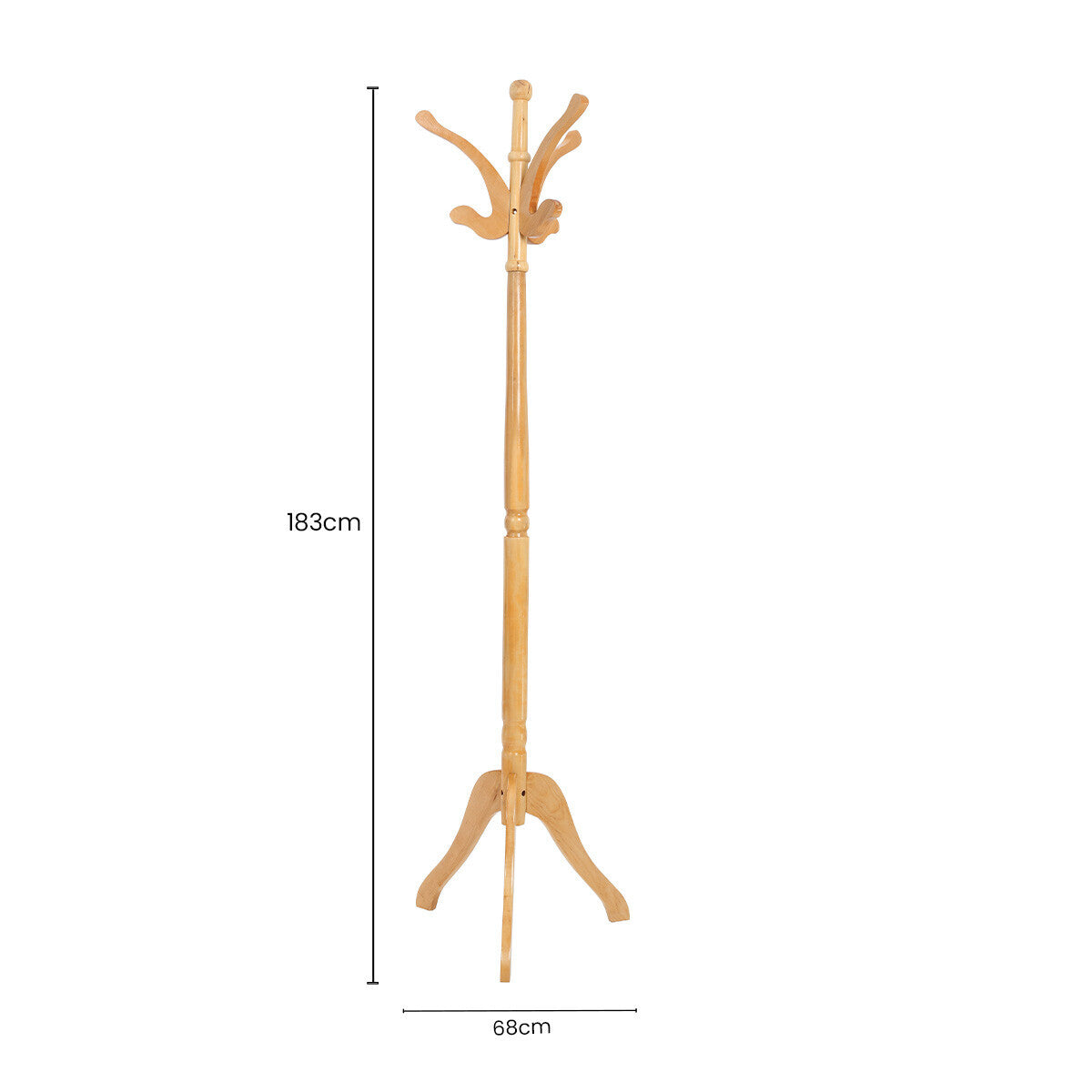 Kennedy Natural Finish Light Wooden Coat Stand