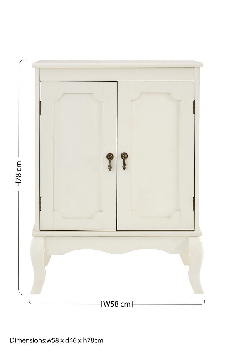 Marcella Double Door Ivory Finish Cabinet