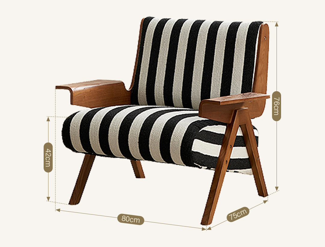 Alba Armchair Vintage, Armchair With Wood, Solid Wood