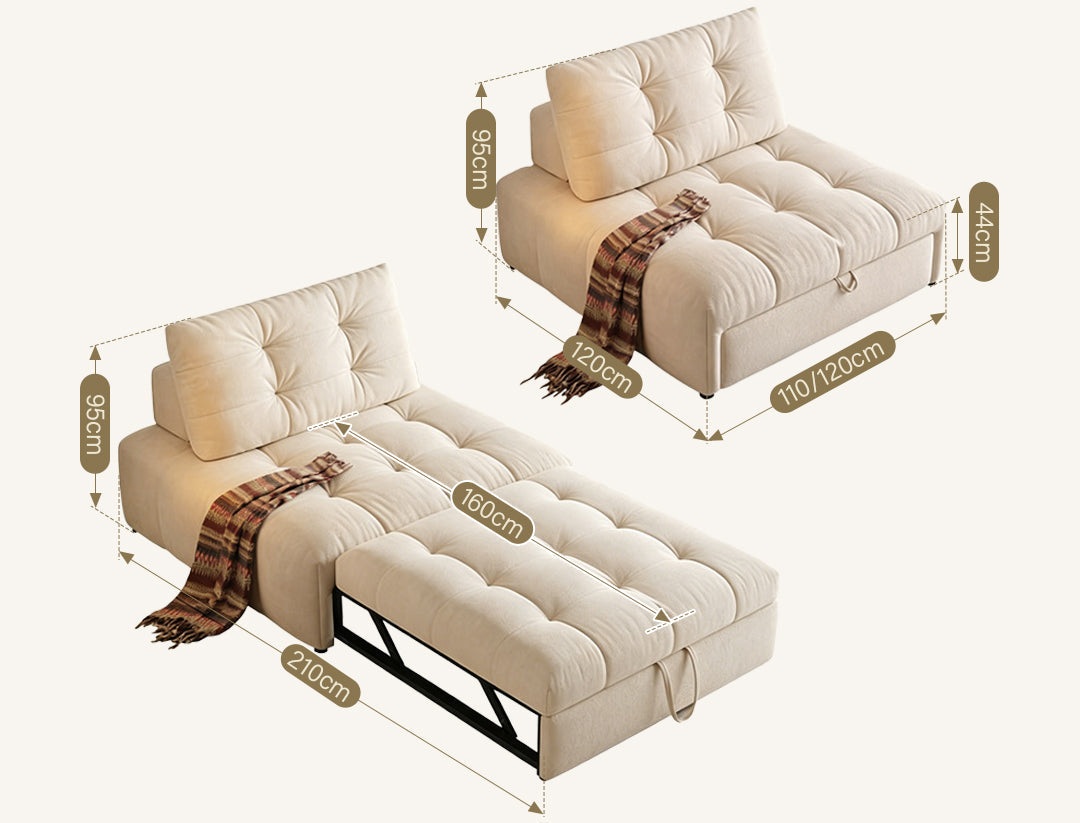 Alhassan Sleeper Armchair, Single Seater Bed, Leathaire