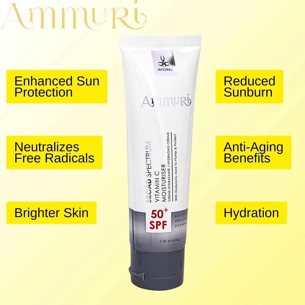 Ammuri Vitamin C Day Cream SPF50 | Brightening Moisturiser & Sun Protection
