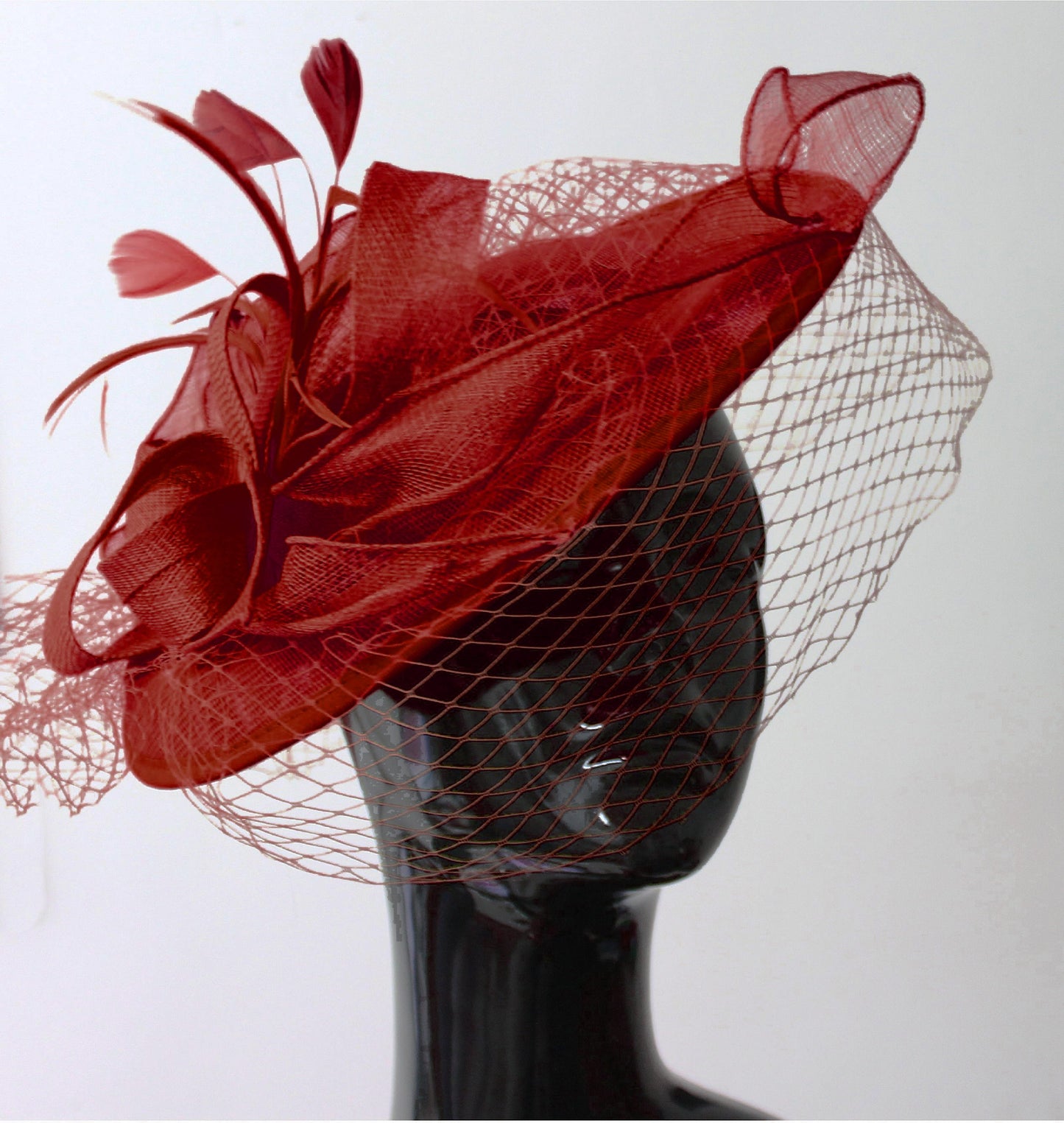 Caprilite Big Saucer Sinamay Birdcage Veil Fascinator On Headband Wedding Derby Ascot Races Ladies Hat