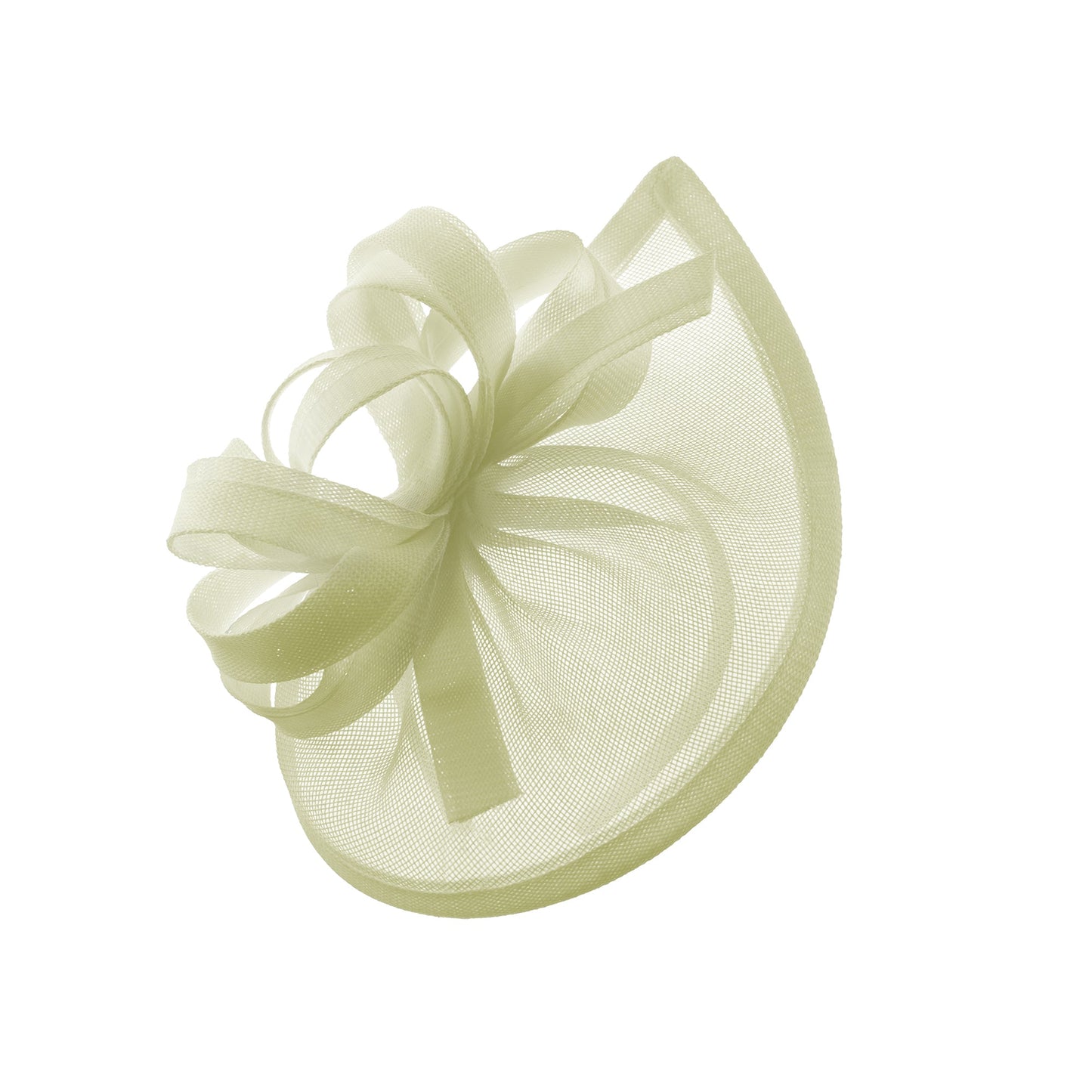 Caprilite Vegan MoonMix Hoop Fascinator Hat on Headband Wedding Ascot Races Bespoke Sinamay Disc - Cream Cream