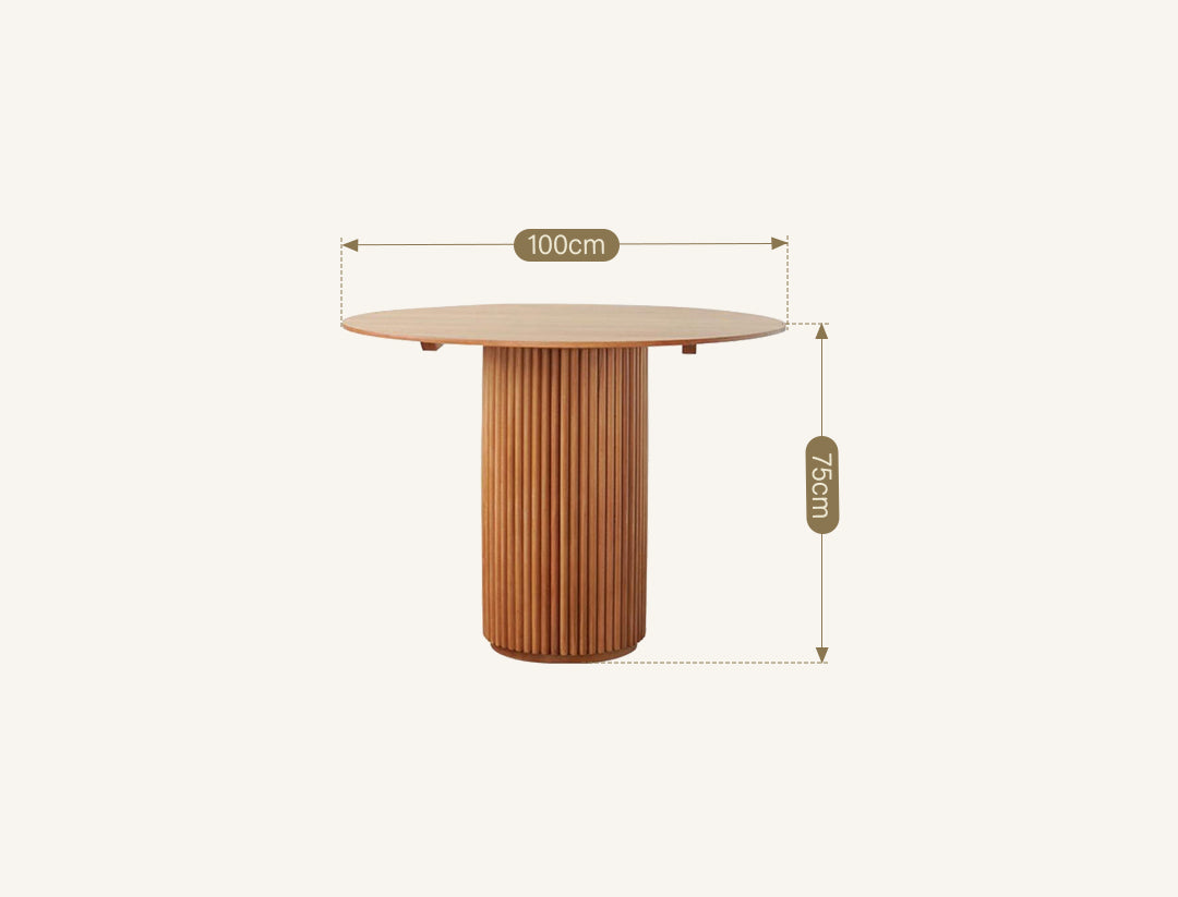 Cane Round Dining Table, Oak