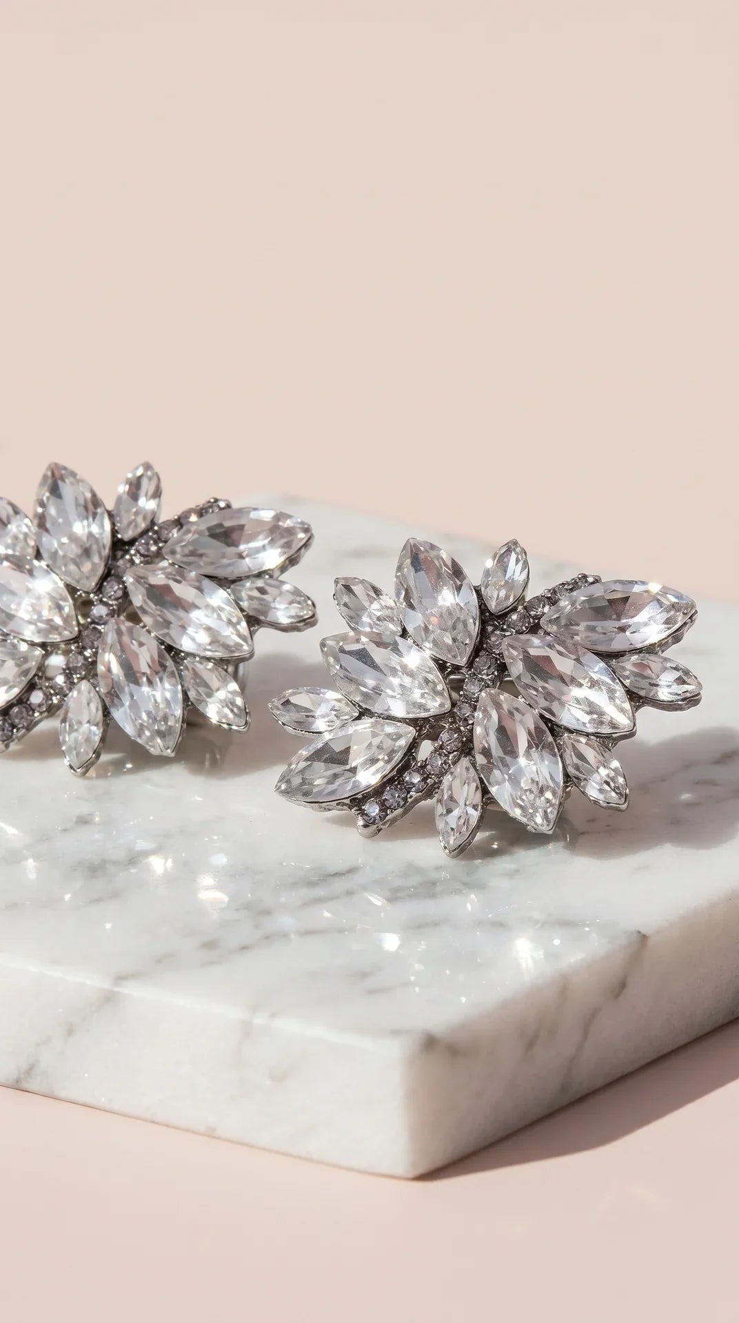 Layered Statement Crystal Stud Earrings