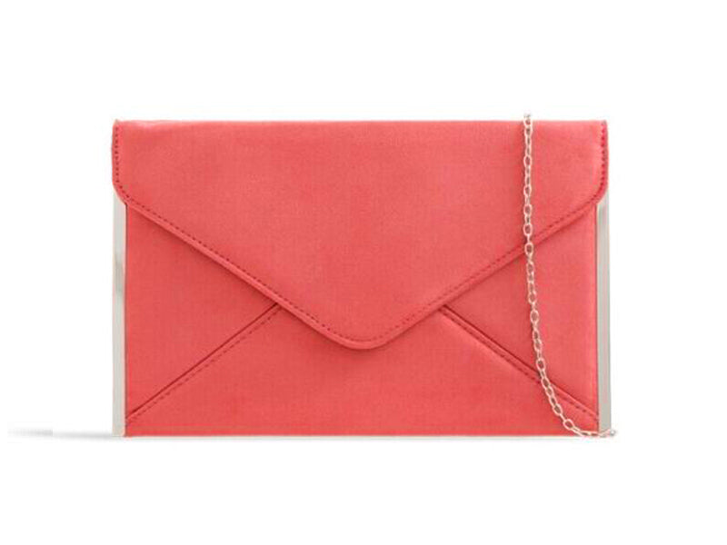 Caprilite Ladies Coral Velvet Clutch Handbag Bag for Ascot Derby Races