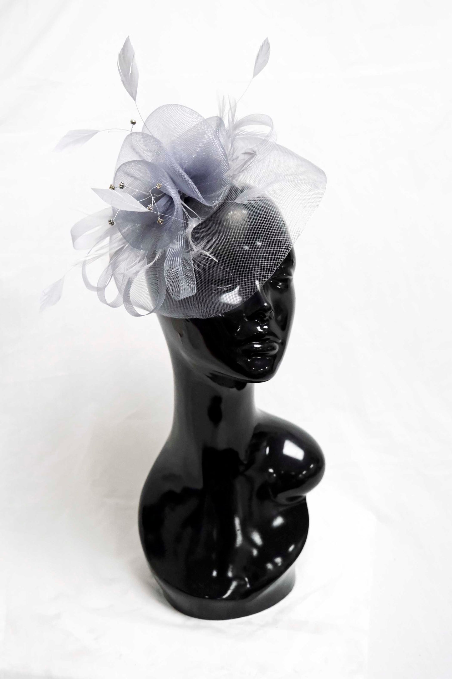 Silver Flower Net Fascinator Weddings Ascot Hatinator Races