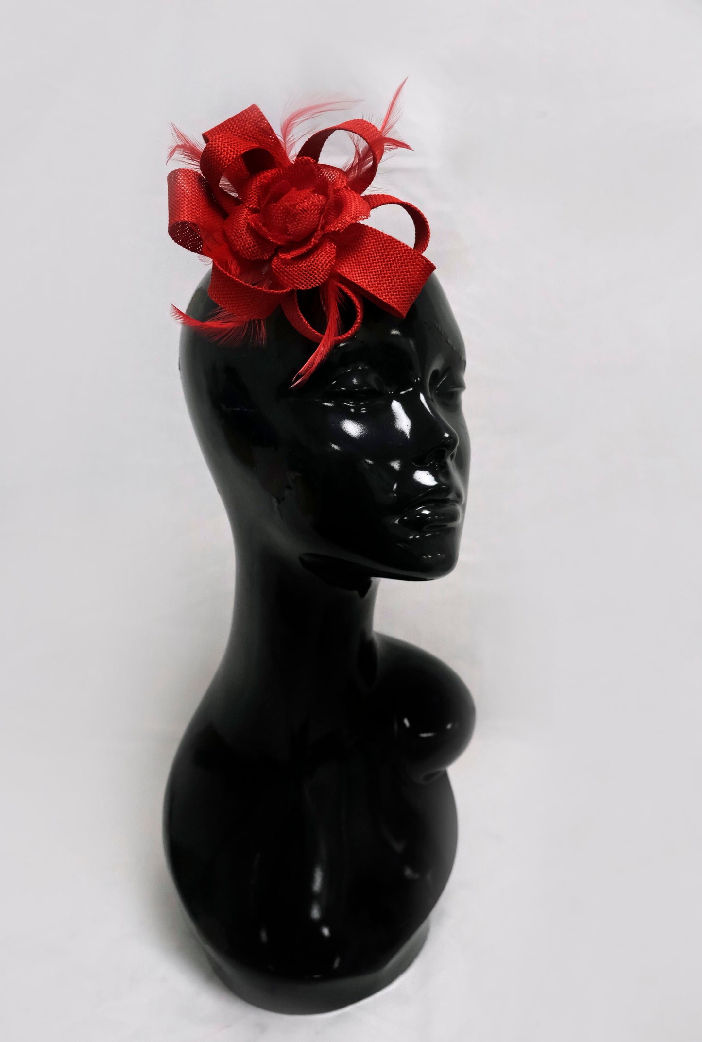 Red Flower Fascinator Weddings Ascot Hatinator Races