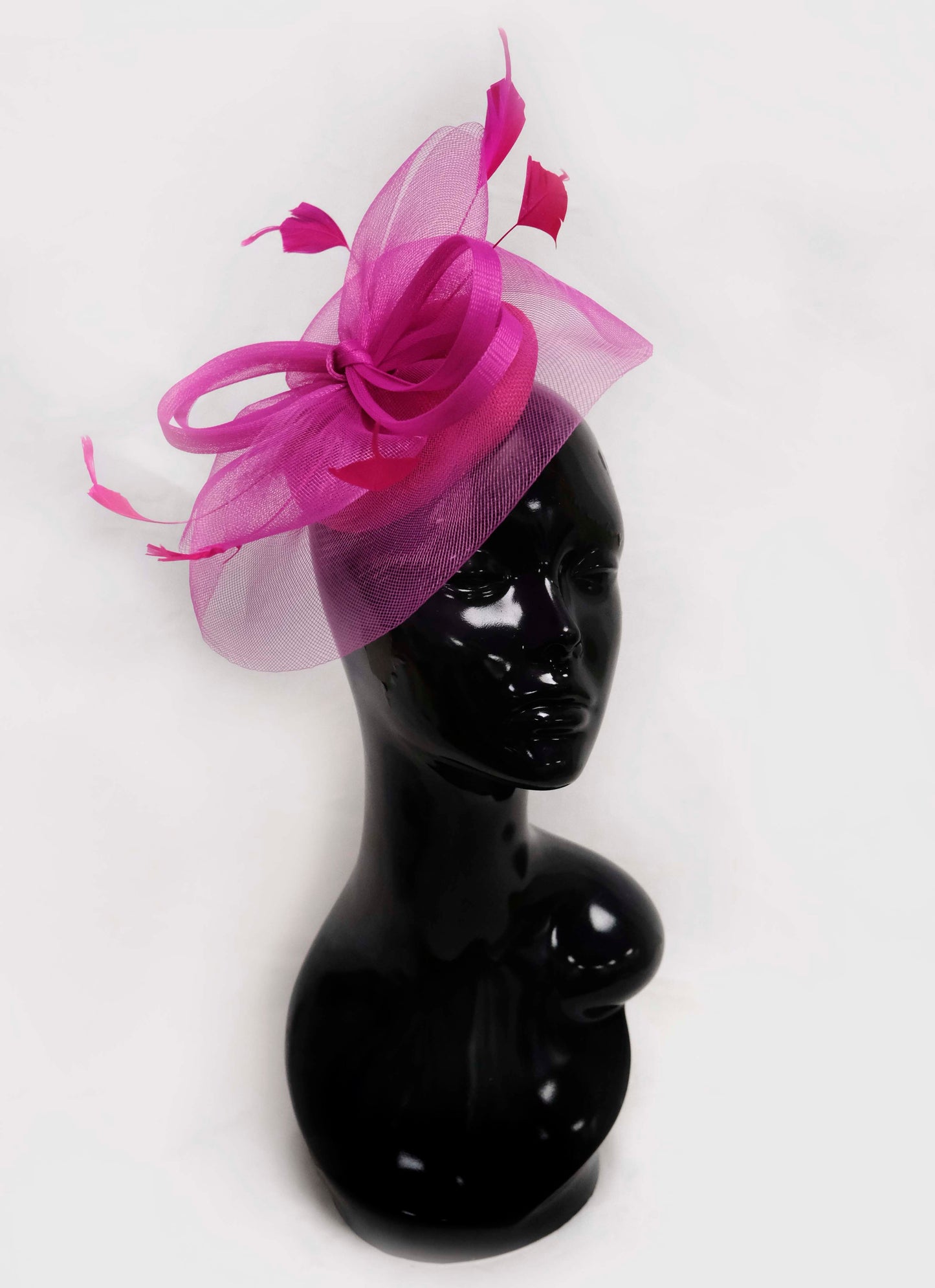 Fuchsia Flower Net Veil Fascinator Weddings Ascot Hatinator Races