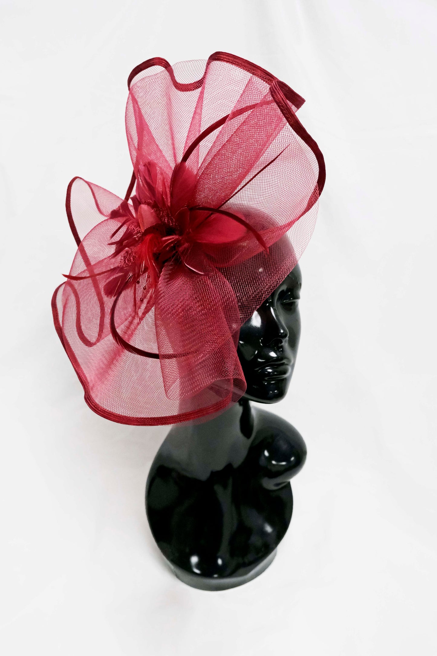 Burgundy Fascinator Weddings Ascot Hatinator Races