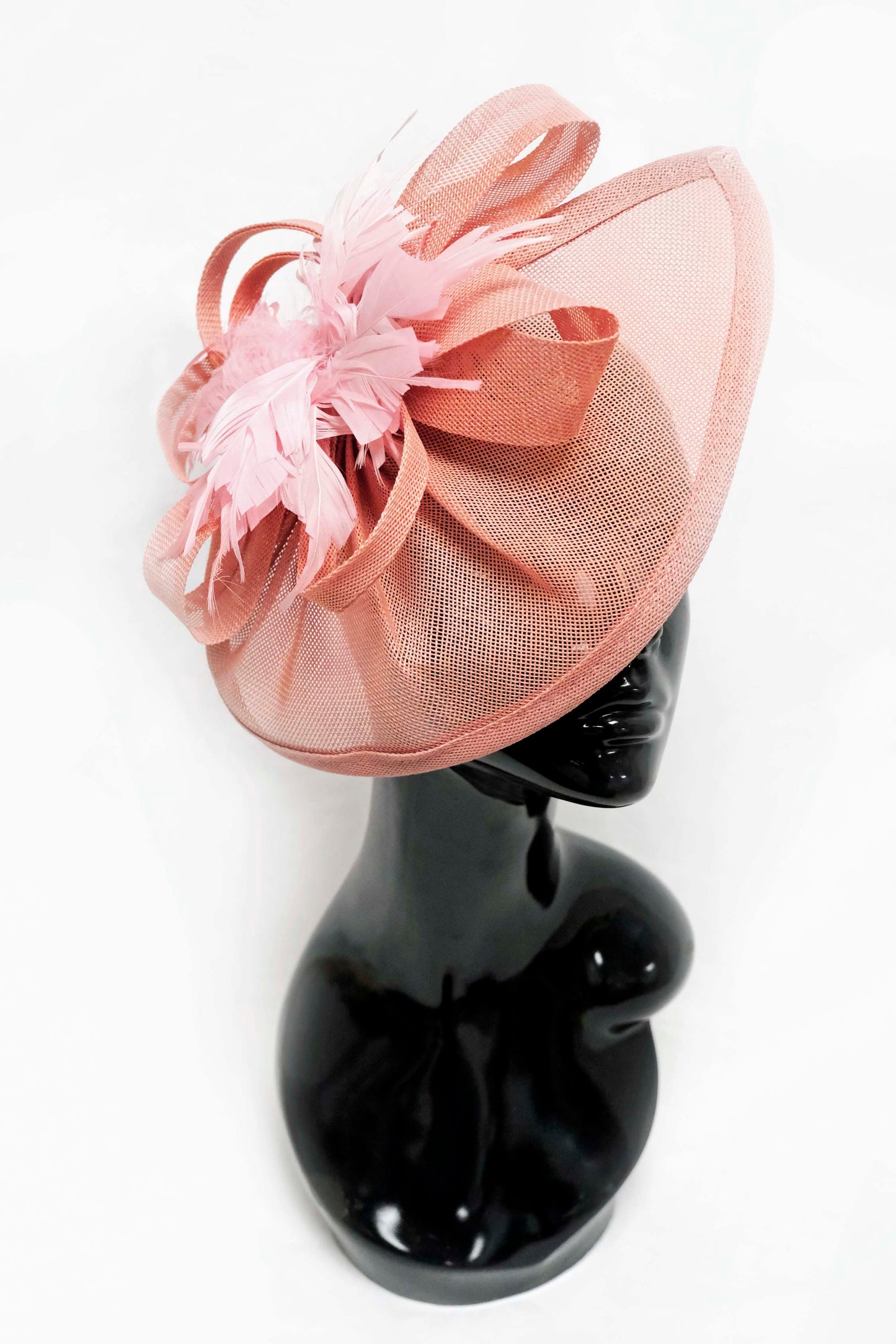 Dusty Pink Half Moon BaseFascinator Weddings Ascot Hatinator Races