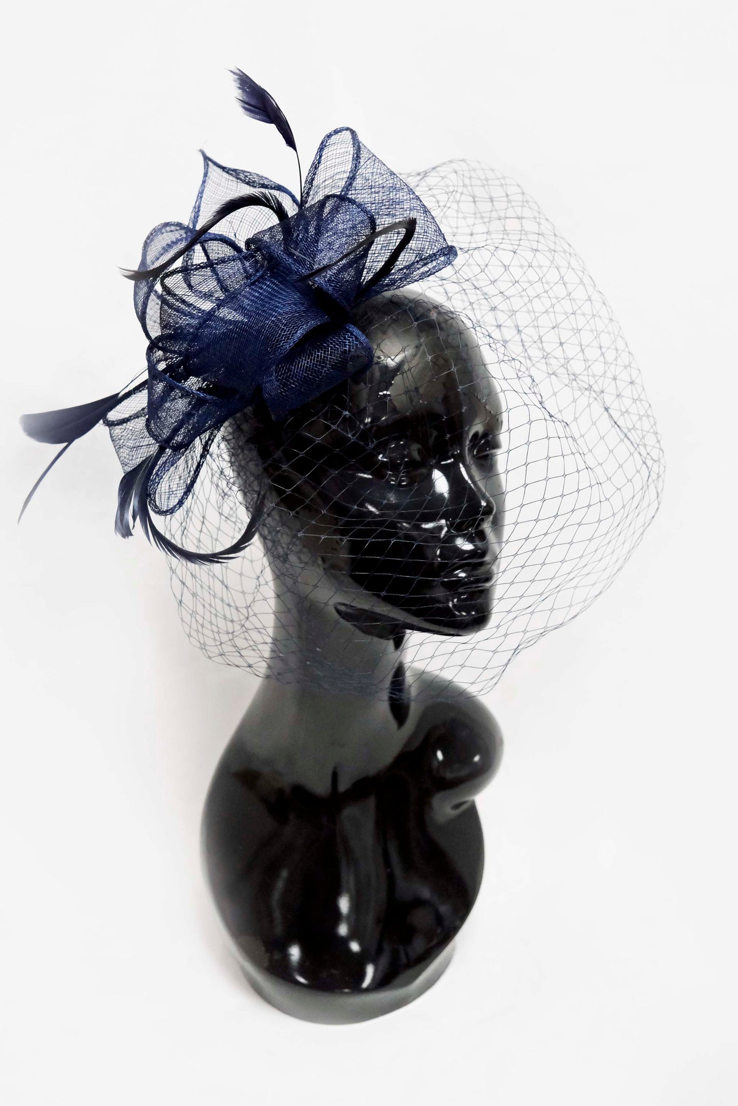 Navy Veil Fascinator Weddings Ascot Hatinator Races