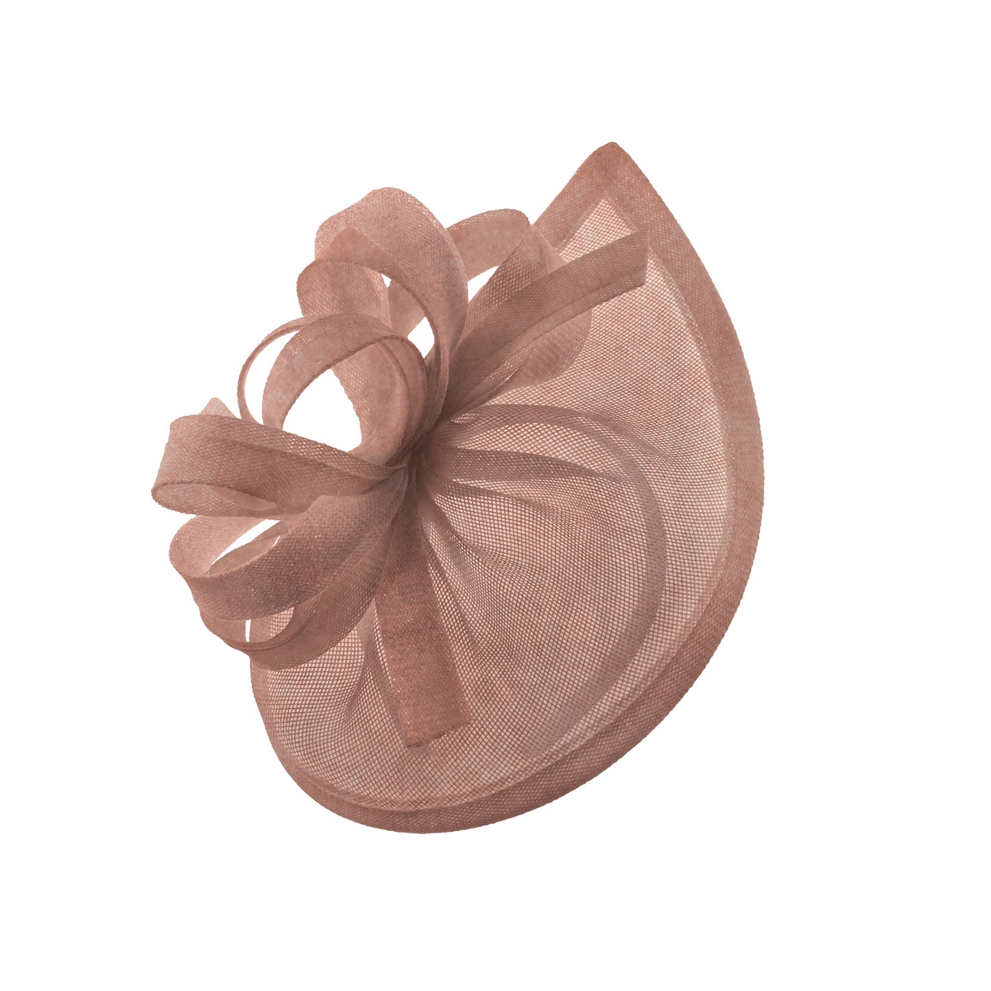 Caprilite Vegan MoonMix Hoop Fascinator Hat on Headband Wedding Ascot Races Bespoke Sinamay Disc - Dusty Pink Dusty Pink