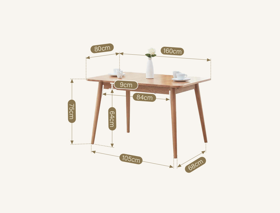 Delicia Extendable Dining Table, Ash